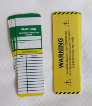Equipment Inspection Safety Tag Inserts