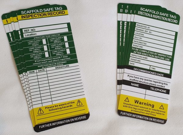 scaffold safety tag inserts