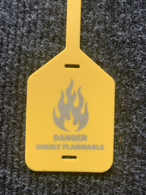 Highly Flammable Warning Handy Rubber Tags Printing (100 per pack)