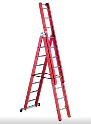 V3 Three-section push-up and A frame fiberglass ladder