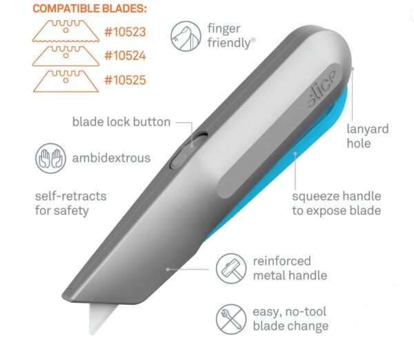 Smart-Retracting Metal-Handle Squeeze Knife (#10494)