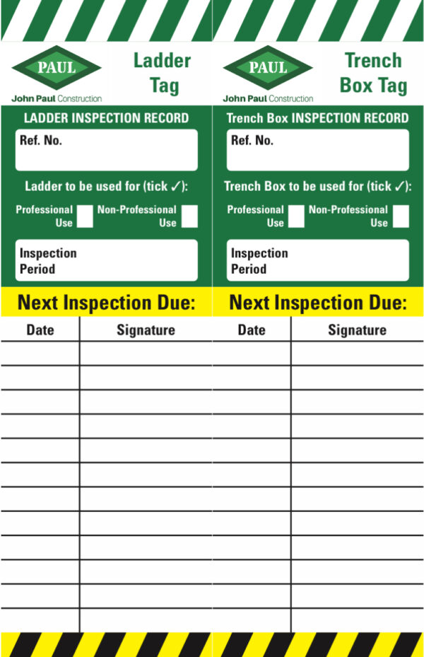 Ladder Tag Label