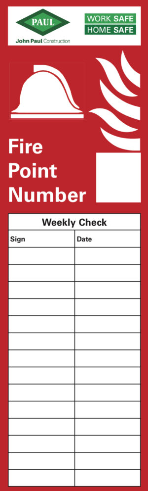 Fire Point Number Inspection Label