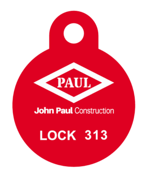 Aluminium LOTO Round Key Tag with Printed Company Details