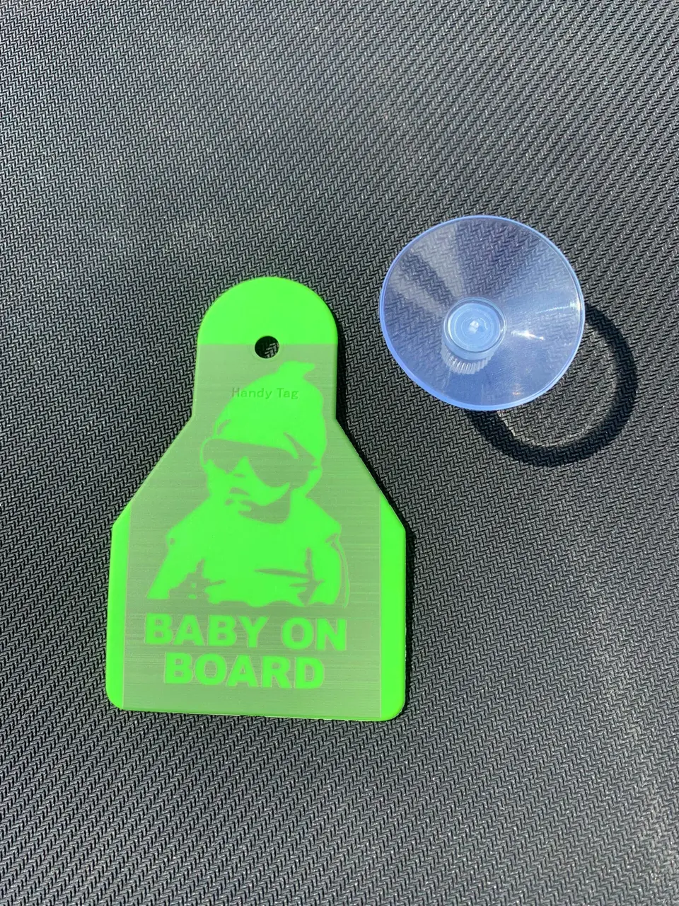 Baby on Board Warning Midi Rubber Tags Printing