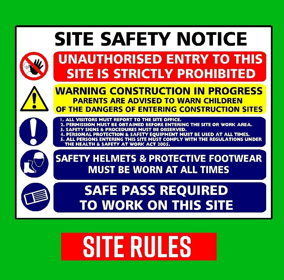 Site safety rules