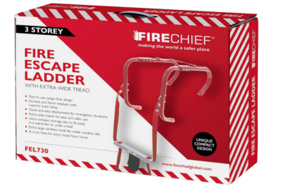 Firechief FEL730 3-Tier Folding Fire Ladder, Extra Wide Treads