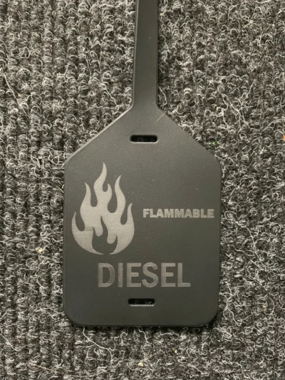 Diesel Warning Handy Rubber Tags Printing (100 per pack)