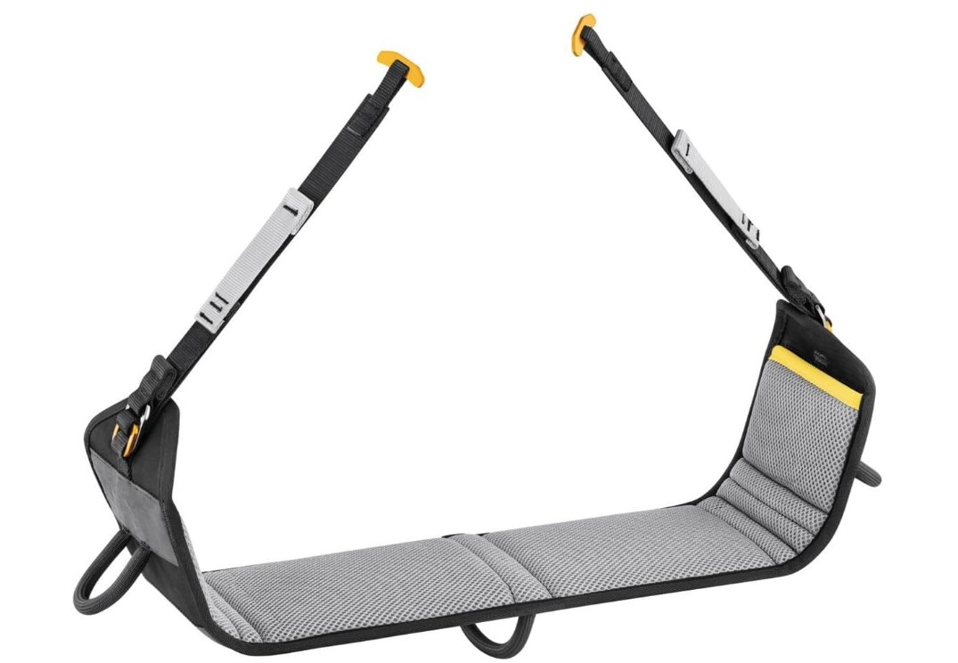 PETZL PODIUM Comfortable Work Seat for Prolonged Suspension - Black/Yellow