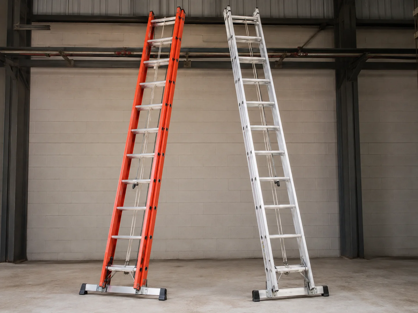 Fibreglass and aluminium ladders compared