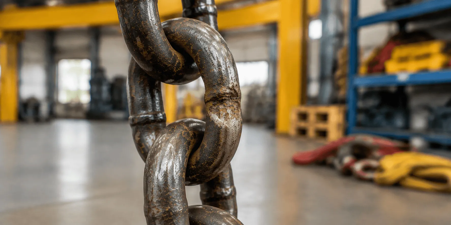 Reject criteria for slings, shackles and chains 3 Worn and stretched chain sling links